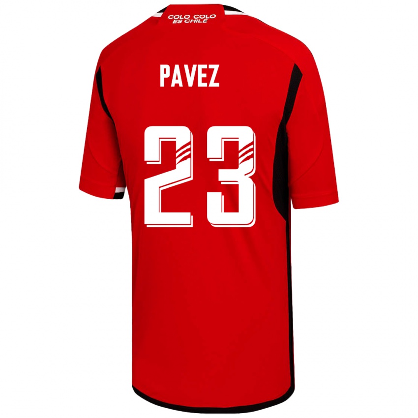 Homem Camisola Esteban Pavez #23 Vermelho Alternativa 2023/24 Camisa Brasil