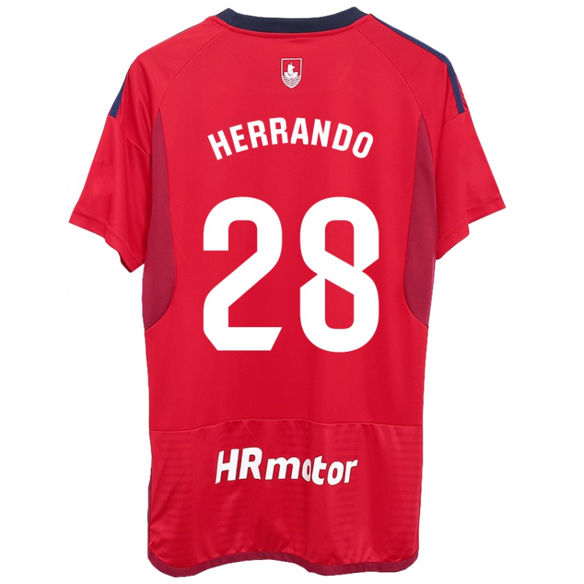 Mulher Camisola Jorge Herrando #28 Vermelho Principal 2023/24 Camisa Brasil
