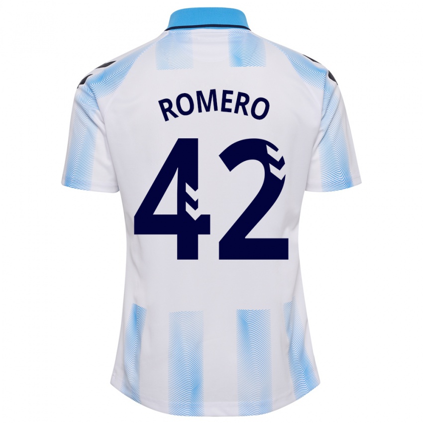 Mulher Camisola Andrea Romero #42 Branco Azul Principal 2023/24 Camisa Brasil