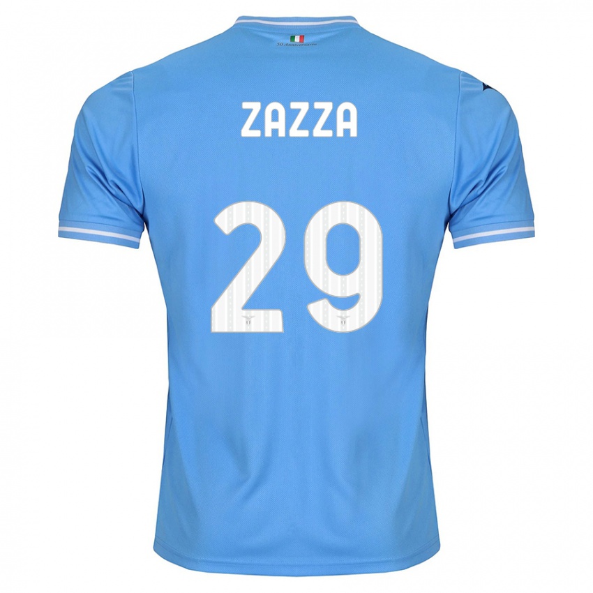 Mulher Camisola Matteo Zazza #29 Azul Principal 2023/24 Camisa Brasil