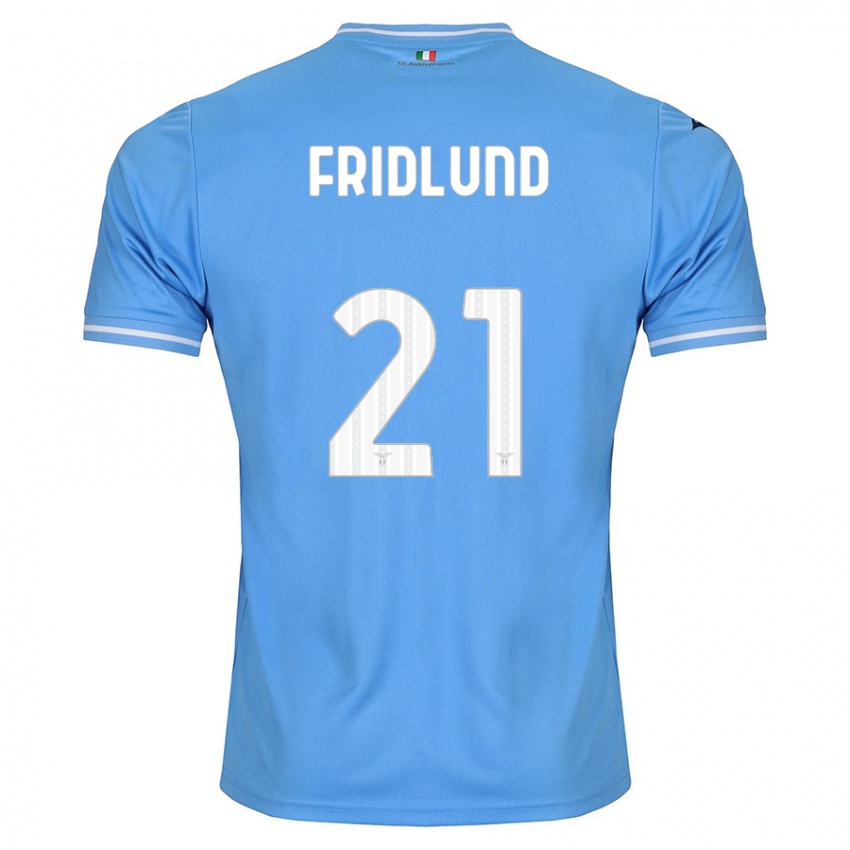 Mulher Camisola Johanne Fridlund #21 Azul Principal 2023/24 Camisa Brasil