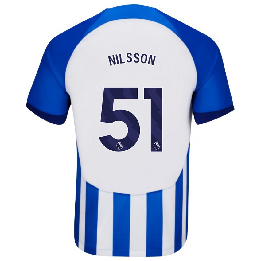 Mulher Camisola Casper Nilsson #51 Azul Principal 2023/24 Camisa Brasil