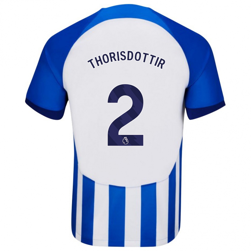 Mulher Camisola Maria Thorisdottir #2 Azul Principal 2023/24 Camisa Brasil