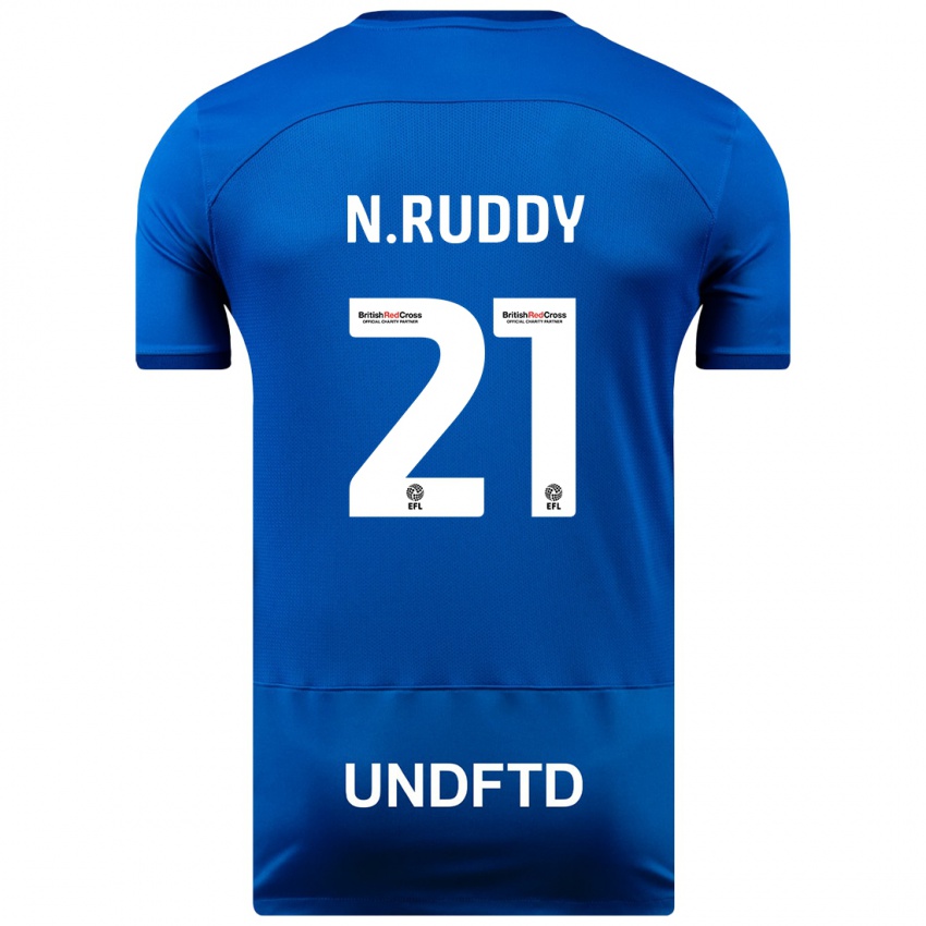 Mulher Camisola John Ruddy #21 Azul Principal 2023/24 Camisa Brasil