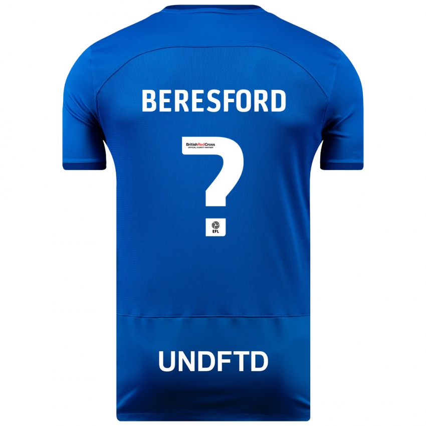 Mulher Camisola Ben Beresford #0 Azul Principal 2023/24 Camisa Brasil