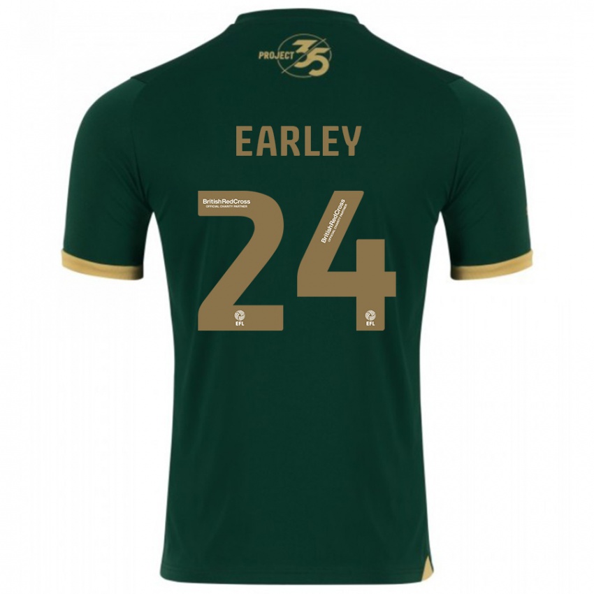 Mulher Camisola Saxon Earley #24 Verde Principal 2023/24 Camisa Brasil