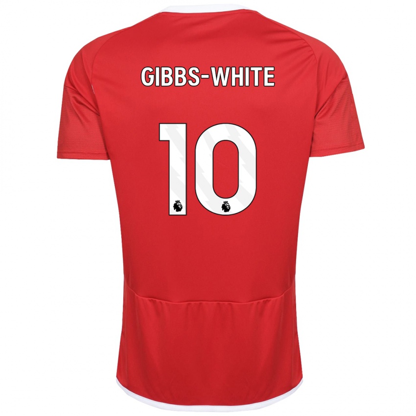 Mulher Camisola Morgan Gibbs-White #10 Vermelho Principal 2023/24 Camisa Brasil