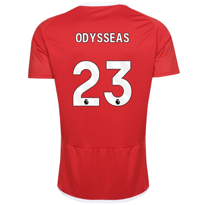 Mulher Camisola Odysseas Vlachodimos #23 Vermelho Principal 2023/24 Camisa Brasil