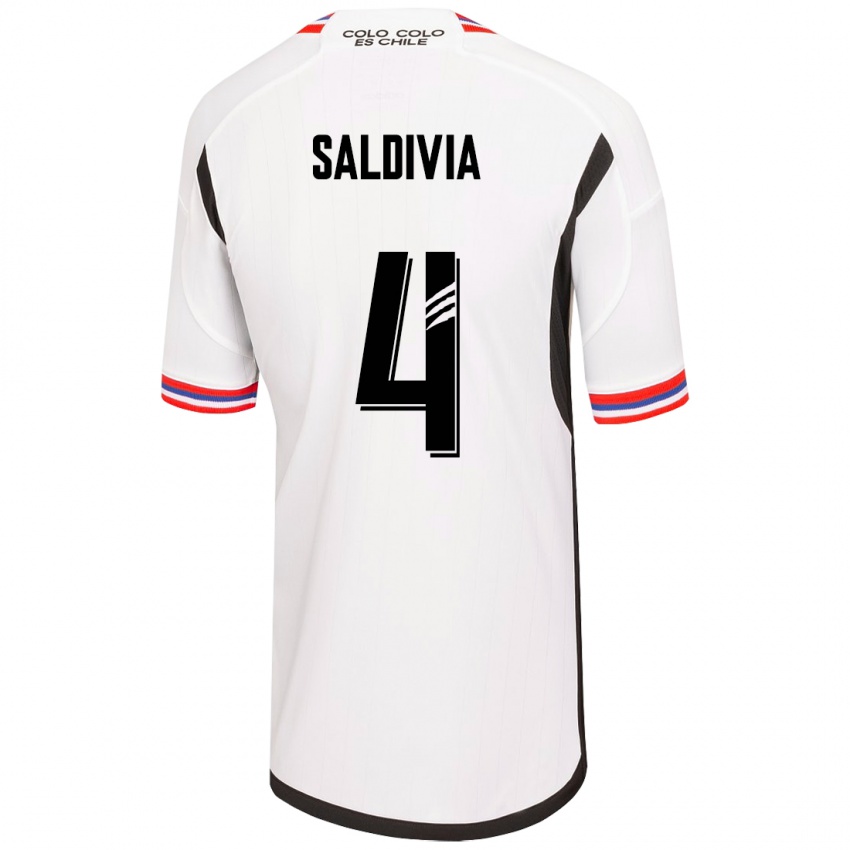 Mulher Camisola Alan Saldivia #4 Branco Principal 2023/24 Camisa Brasil