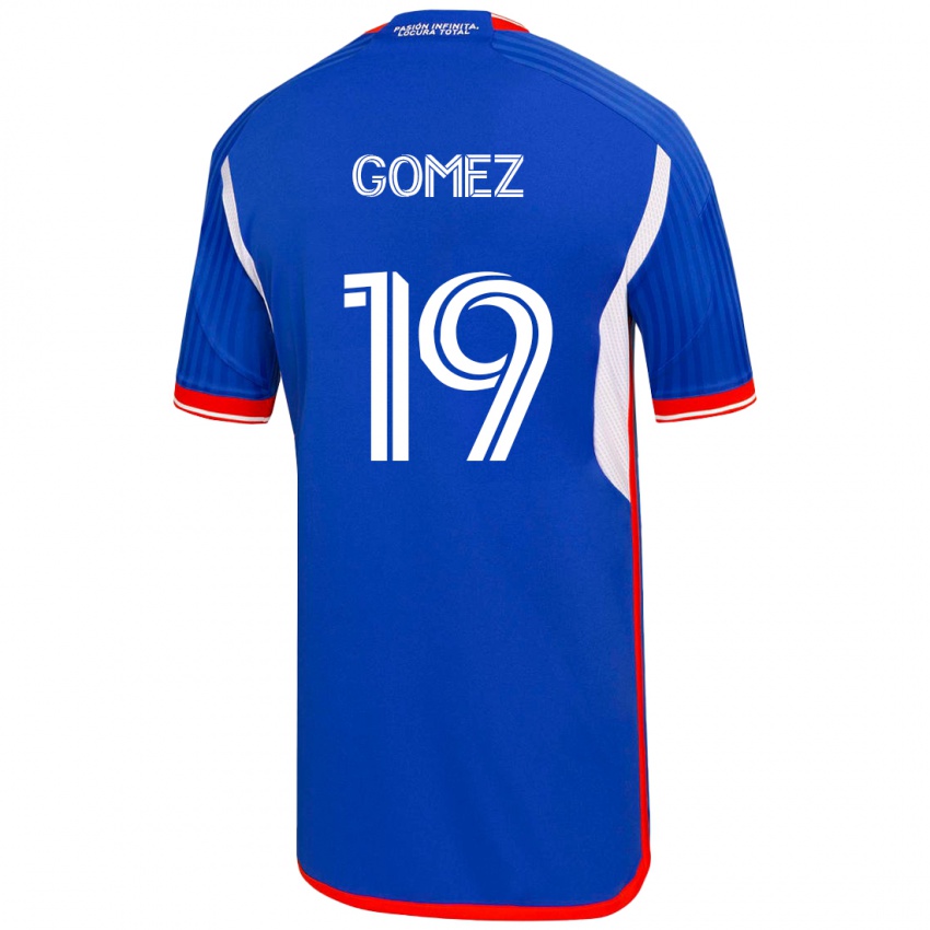 Mulher Camisola Juan Pablo Gómez #19 Azul Principal 2023/24 Camisa Brasil