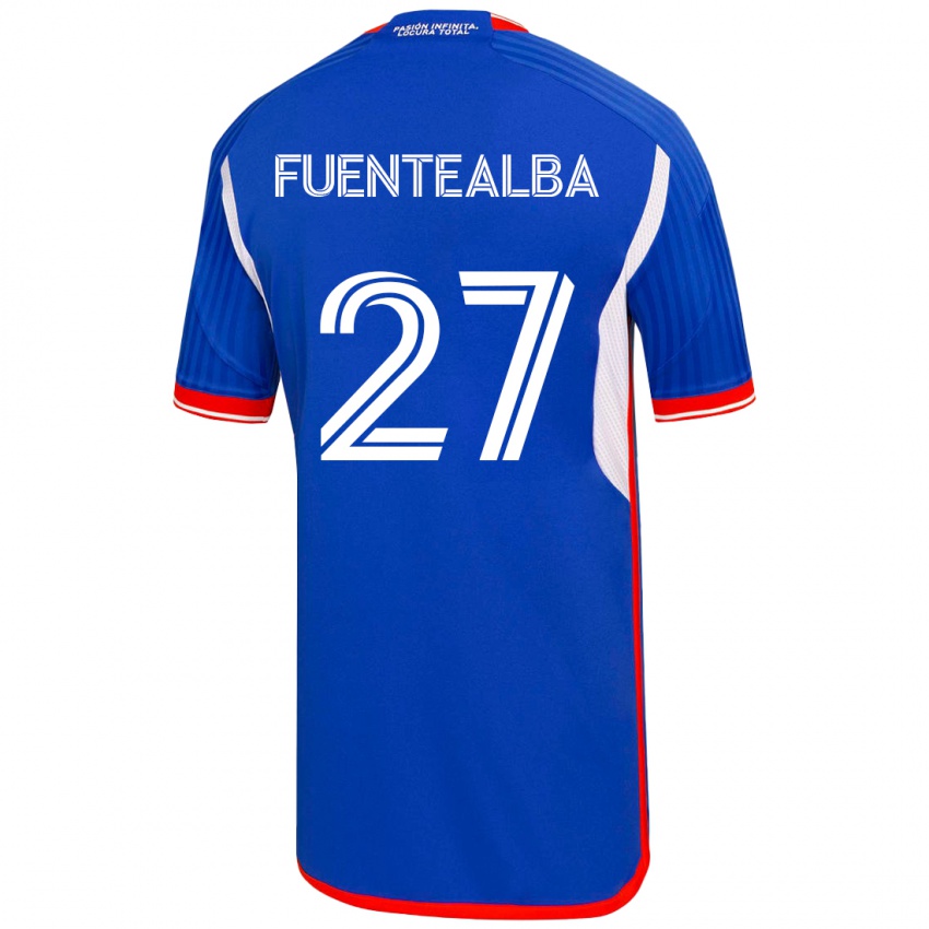 Mulher Camisola Jeison Fuentealba #27 Azul Principal 2023/24 Camisa Brasil