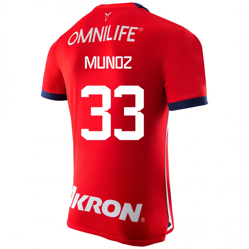 Mulher Camisola Zahid Muñoz #33 Vermelho Principal 2023/24 Camisa Brasil