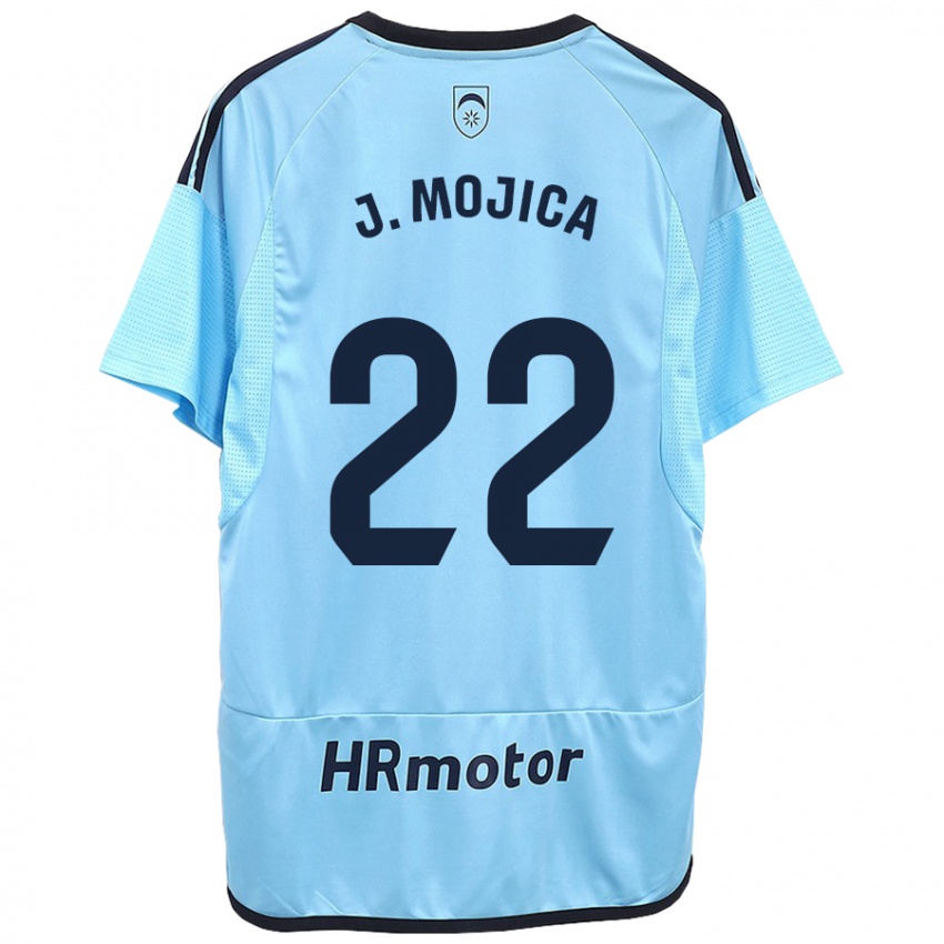 Mulher Camisola Johan Mojica #22 Azul Alternativa 2023/24 Camisa Brasil