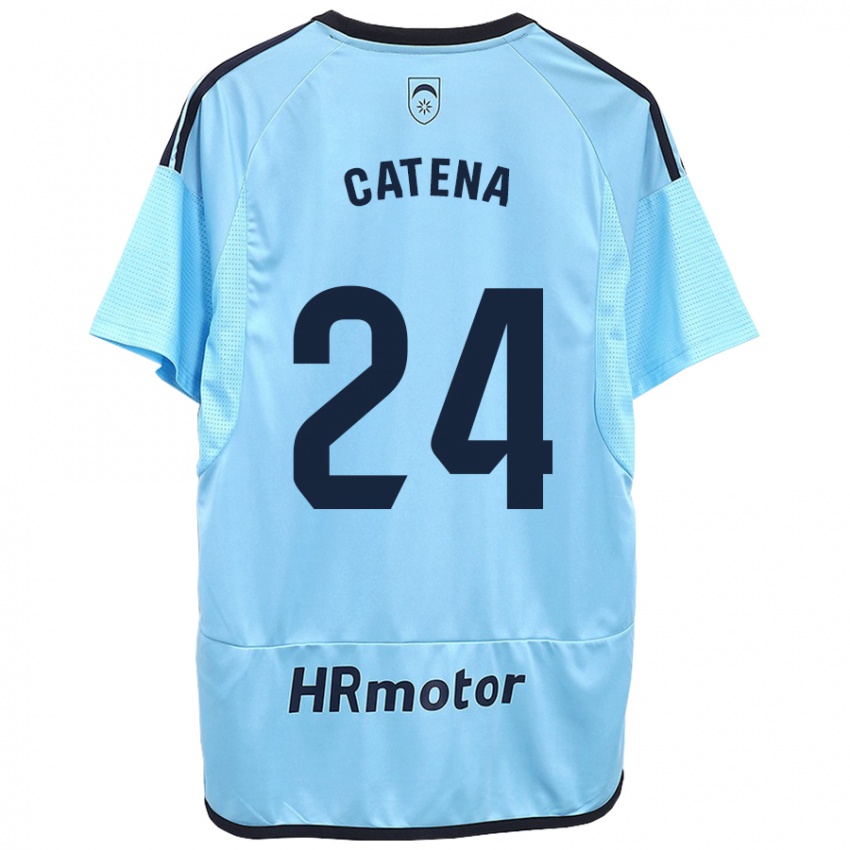 Mulher Camisola Alejandro Catena #24 Azul Alternativa 2023/24 Camisa Brasil