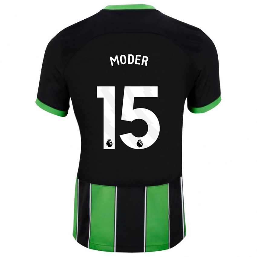 Mulher Camisola Jakub Moder #15 Preto Verde Alternativa 2023/24 Camisa Brasil