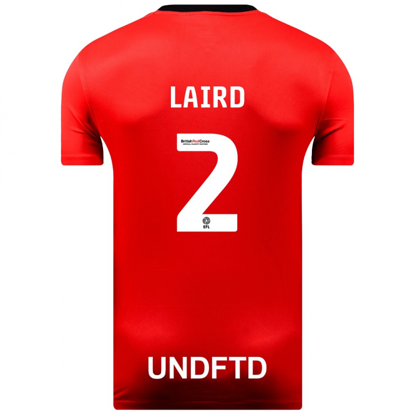 Mulher Camisola Ethan Laird #2 Vermelho Alternativa 2023/24 Camisa Brasil