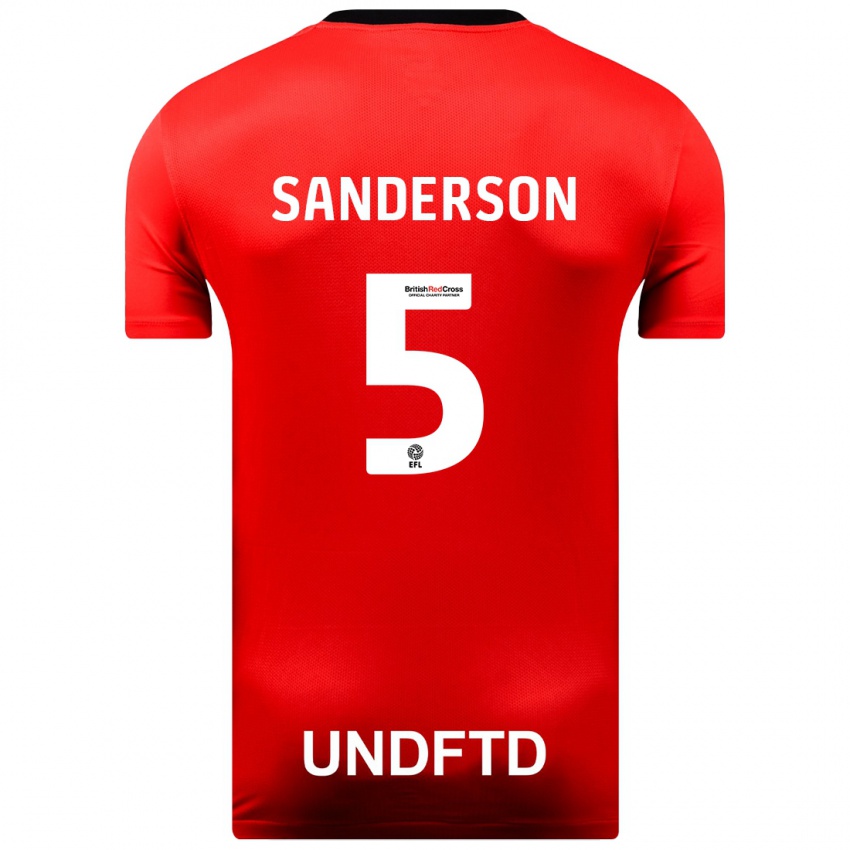 Mulher Camisola Dion Sanderson #5 Vermelho Alternativa 2023/24 Camisa Brasil