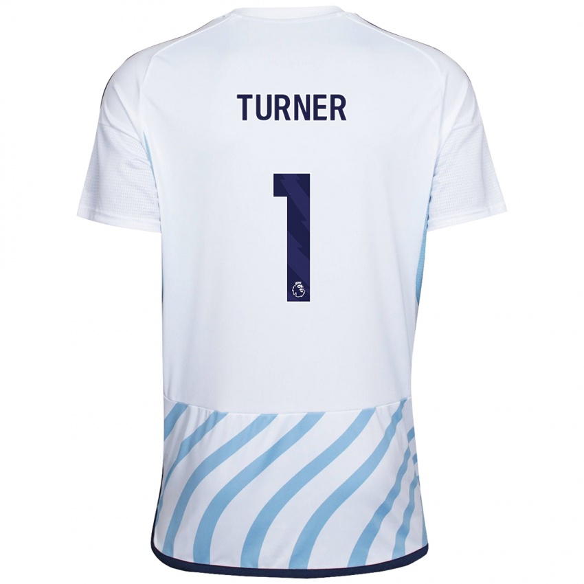 Mulher Camisola Matt Turner #1 Branco Azul Alternativa 2023/24 Camisa Brasil