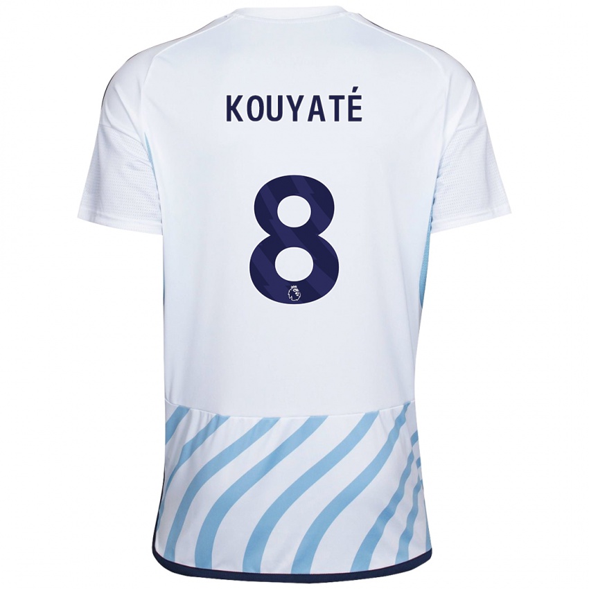 Mulher Camisola Cheikhou Kouyate #8 Branco Azul Alternativa 2023/24 Camisa Brasil