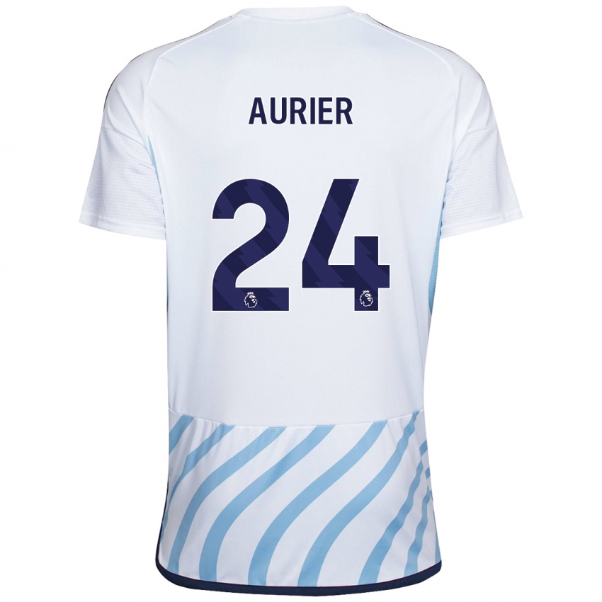 Mulher Camisola Serge Aurier #24 Branco Azul Alternativa 2023/24 Camisa Brasil