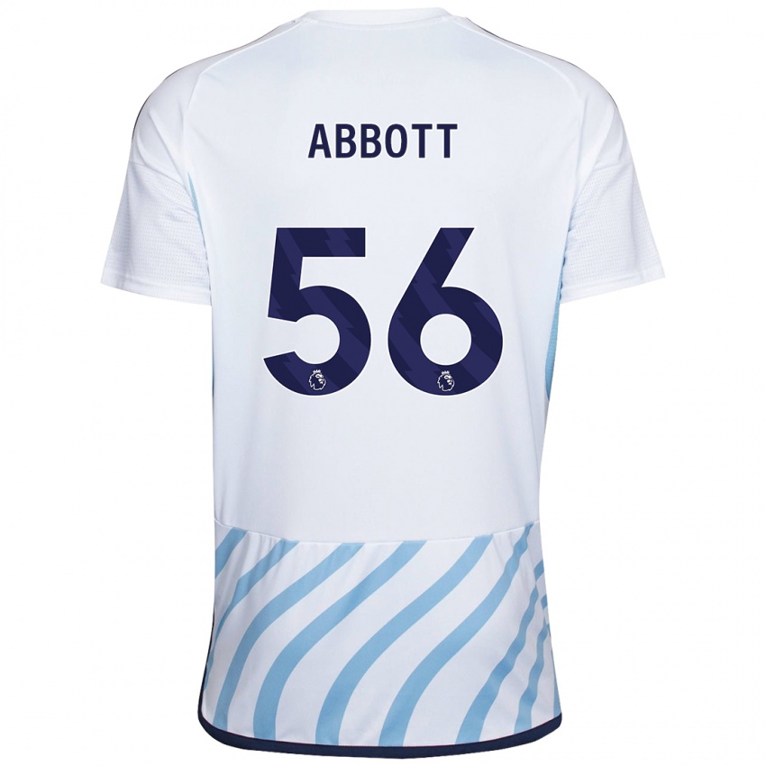 Mulher Camisola Zach Abbott #56 Branco Azul Alternativa 2023/24 Camisa Brasil