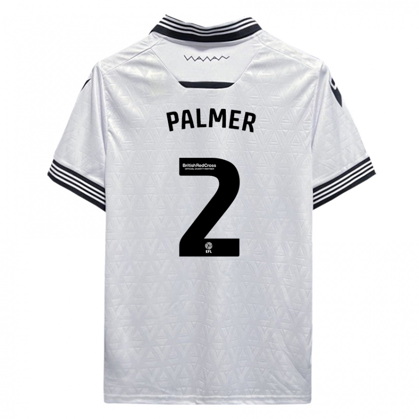 Mulher Camisola Liam Palmer #2 Branco Alternativa 2023/24 Camisa Brasil