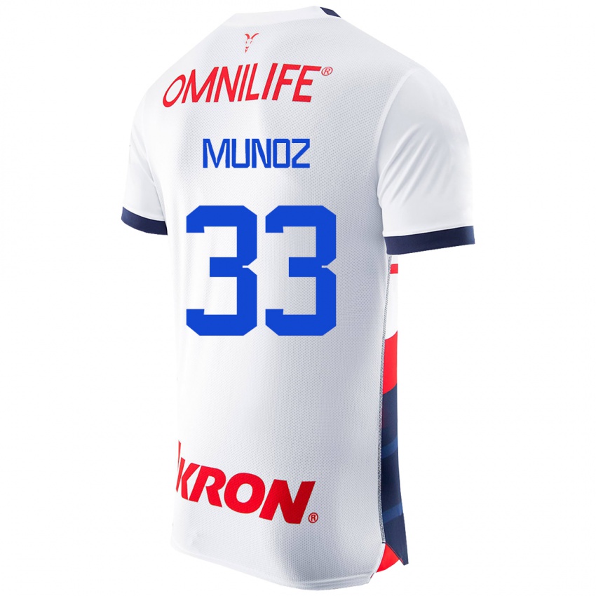 Mulher Camisola Zahid Muñoz #33 Branco Alternativa 2023/24 Camisa Brasil