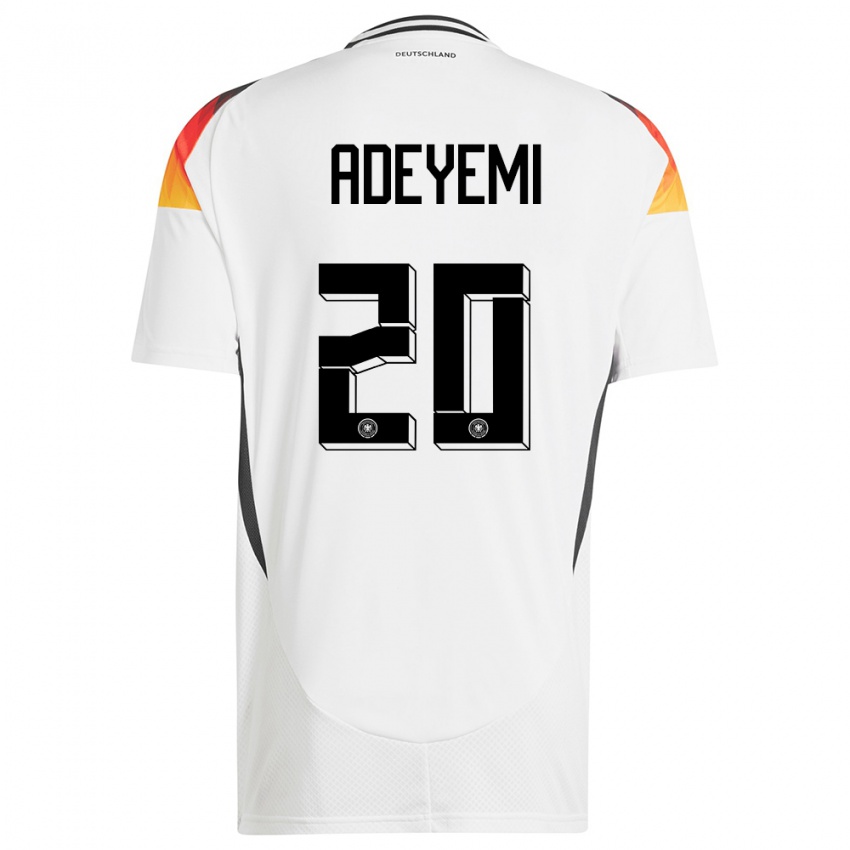 Criança Camisola Alemanha Karim Adeyemi #20 Branco Principal 24-26 Camisa Brasil