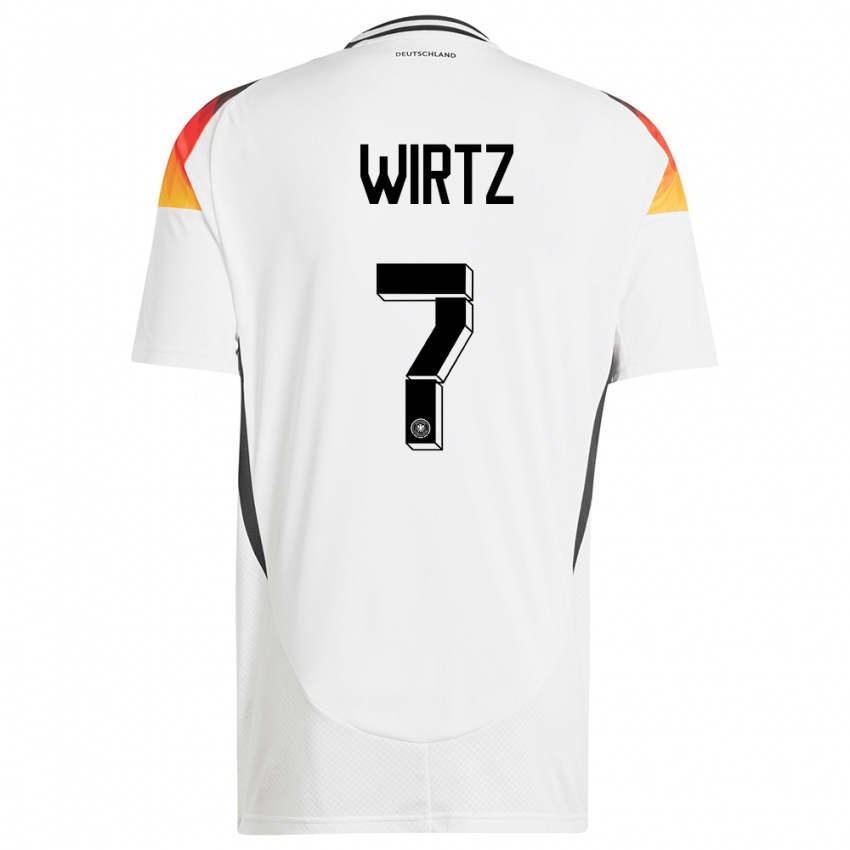 Criança Camisola Alemanha Florian Wirtz #7 Branco Principal 24-26 Camisa Brasil