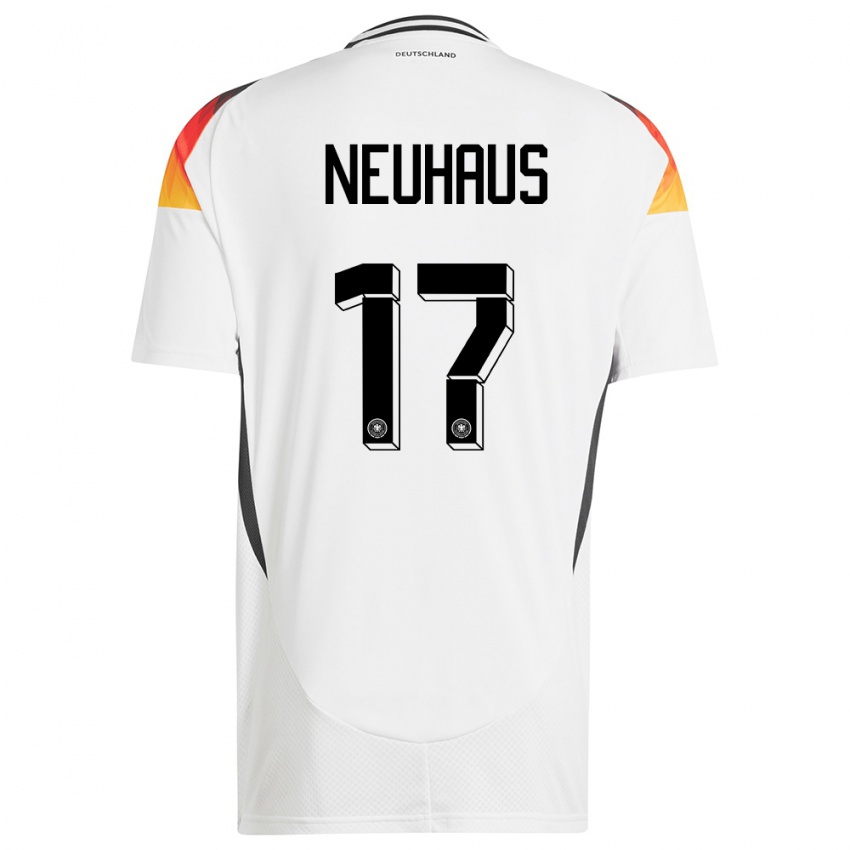 Criança Camisola Alemanha Florian Neuhaus #17 Branco Principal 24-26 Camisa Brasil