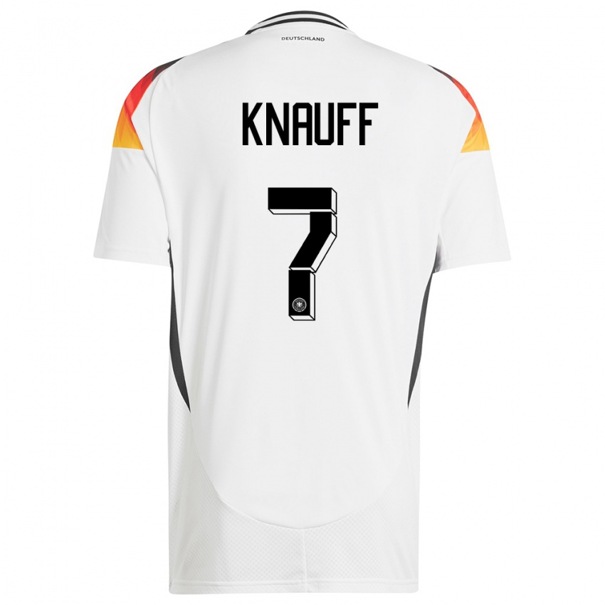 Criança Camisola Alemanha Ansgar Knauff #7 Branco Principal 24-26 Camisa Brasil