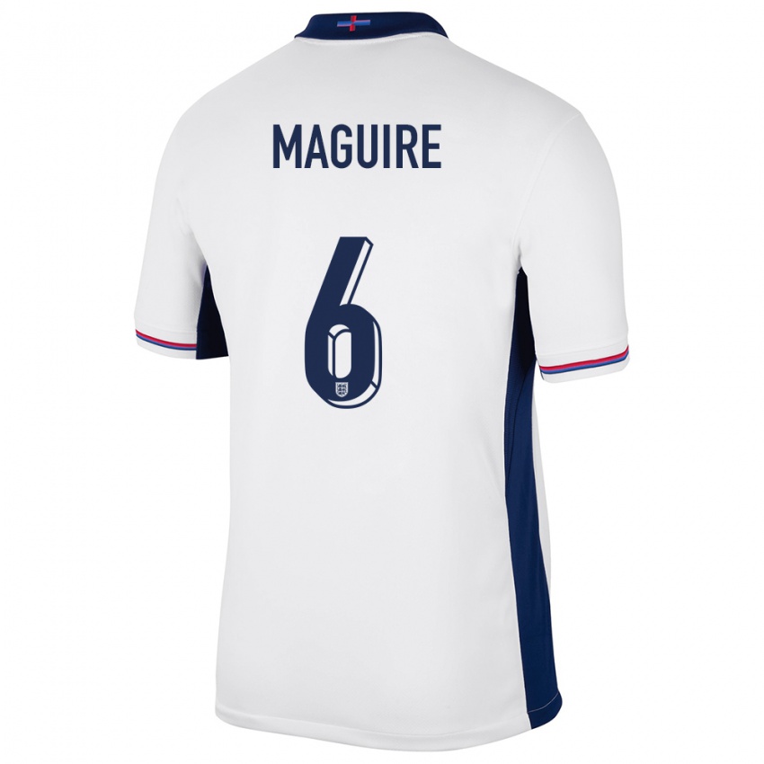 Criança Camisola Inglaterra Harry Maguire #6 Branco Principal 24-26 Camisa Brasil