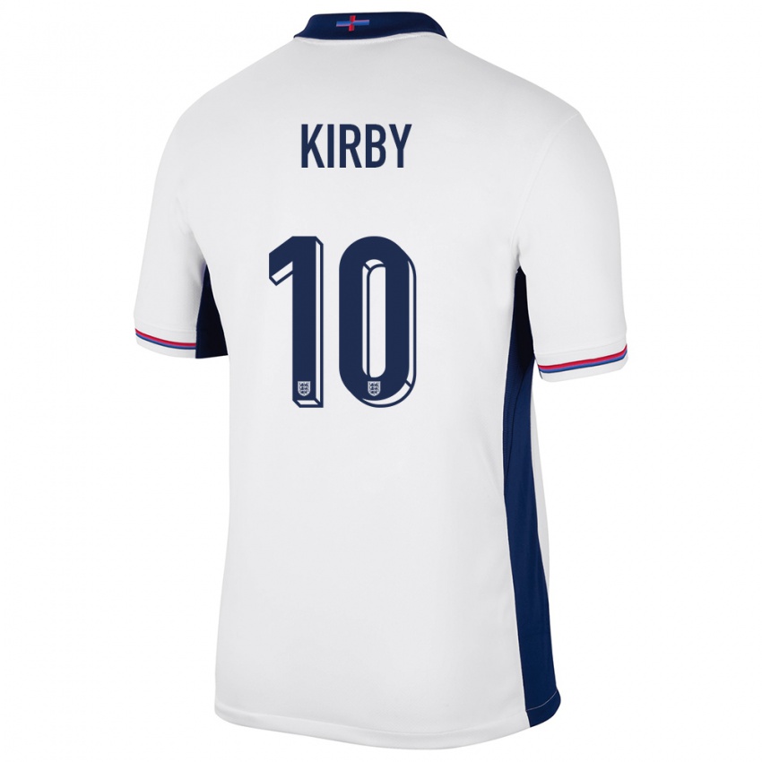 Criança Camisola Inglaterra Fran Kirby #10 Branco Principal 24-26 Camisa Brasil