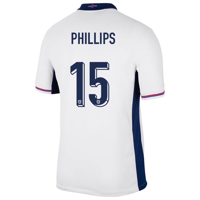 Criança Camisola Inglaterra Ashley Phillips #15 Branco Principal 24-26 Camisa Brasil