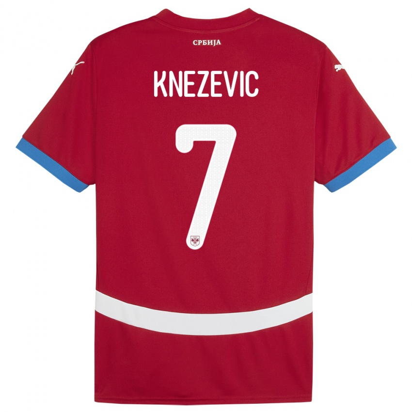 Criança Camisola Sérvia Nikola Knezevic #7 Vermelho Principal 24-26 Camisa Brasil