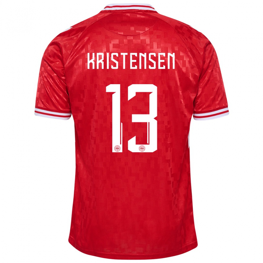 Criança Camisola Dinamarca Rasmus Kristensen #13 Vermelho Principal 24-26 Camisa Brasil