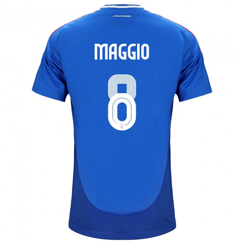 Criança Camisola Itália Luca Di Maggio #8 Azul Principal 24-26 Camisa Brasil