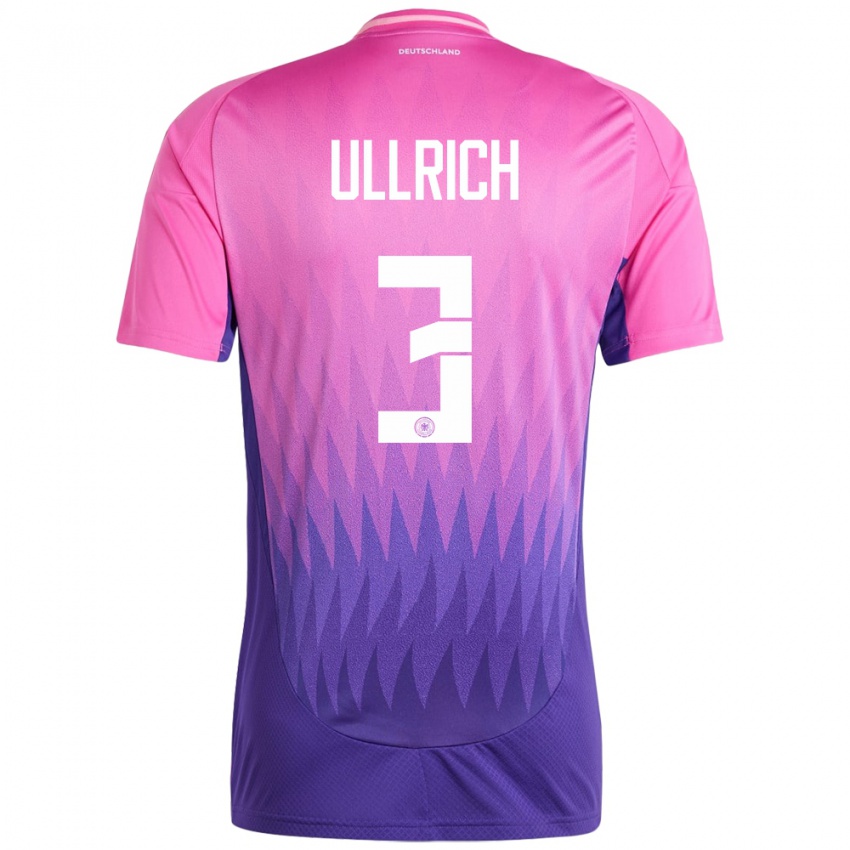 Criança Camisola Alemanha Lukas Ullrich #3 Rosa Roxo Alternativa 24-26 Camisa Brasil