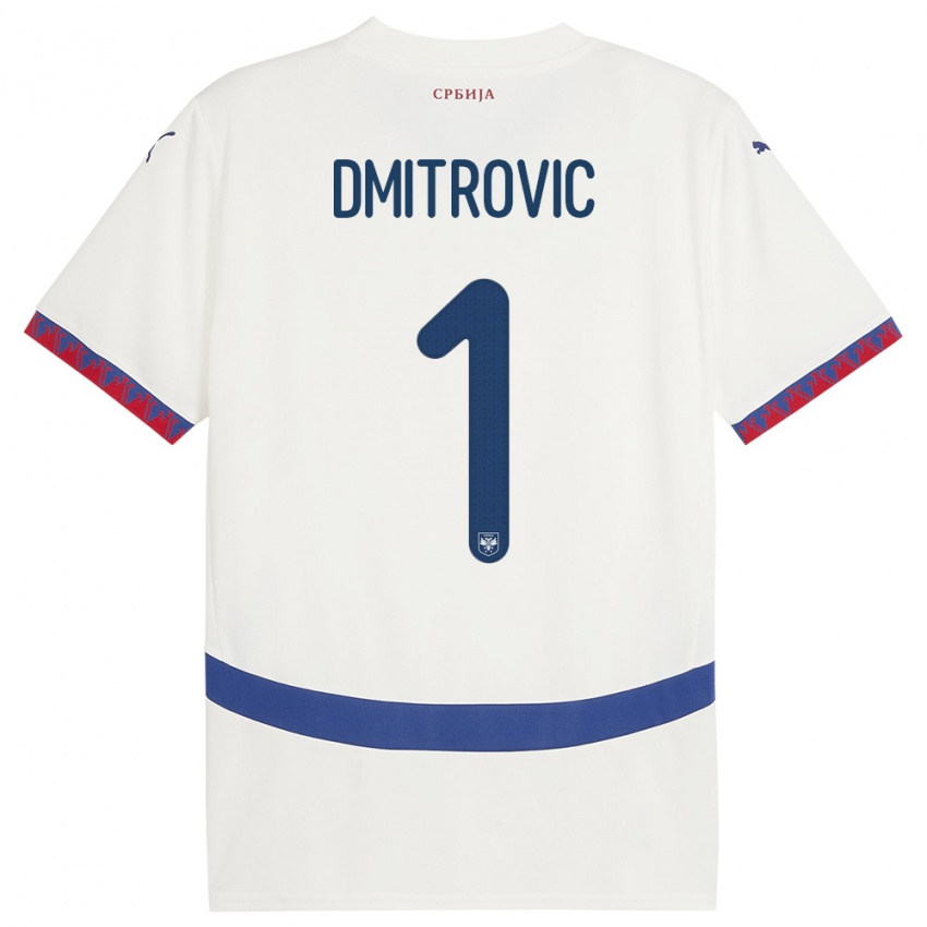 Criança Camisola Sérvia Marko Dmitrovic #1 Branco Alternativa 24-26 Camisa Brasil