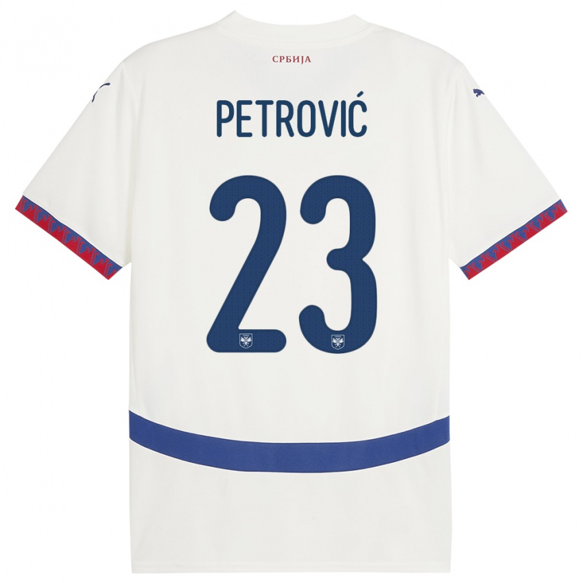 Criança Camisola Sérvia Jovana Petrovic #23 Branco Alternativa 24-26 Camisa Brasil