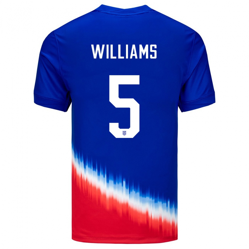 Criança Camisola Estados Unidos Thomas Williams #5 Azul Alternativa 24-26 Camisa Brasil