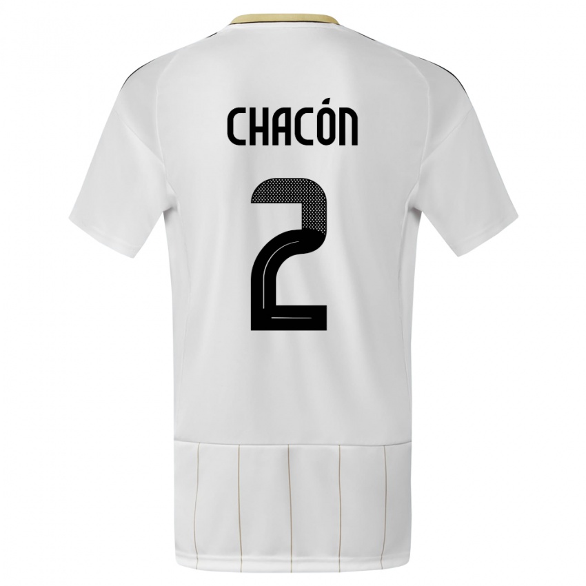 Criança Camisola Costa Rica Daniel Chacon #2 Branco Alternativa 24-26 Camisa Brasil