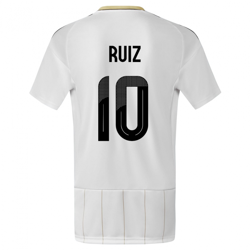 Criança Camisola Costa Rica Bryan Ruiz #10 Branco Alternativa 24-26 Camisa Brasil