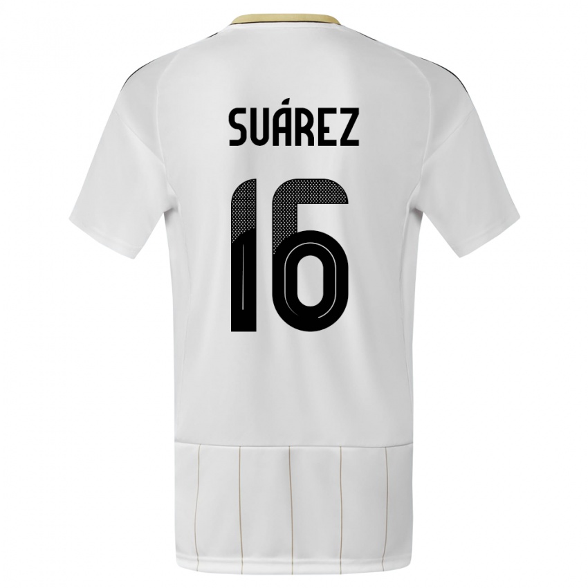 Criança Camisola Costa Rica Aaron Suarez #16 Branco Alternativa 24-26 Camisa Brasil