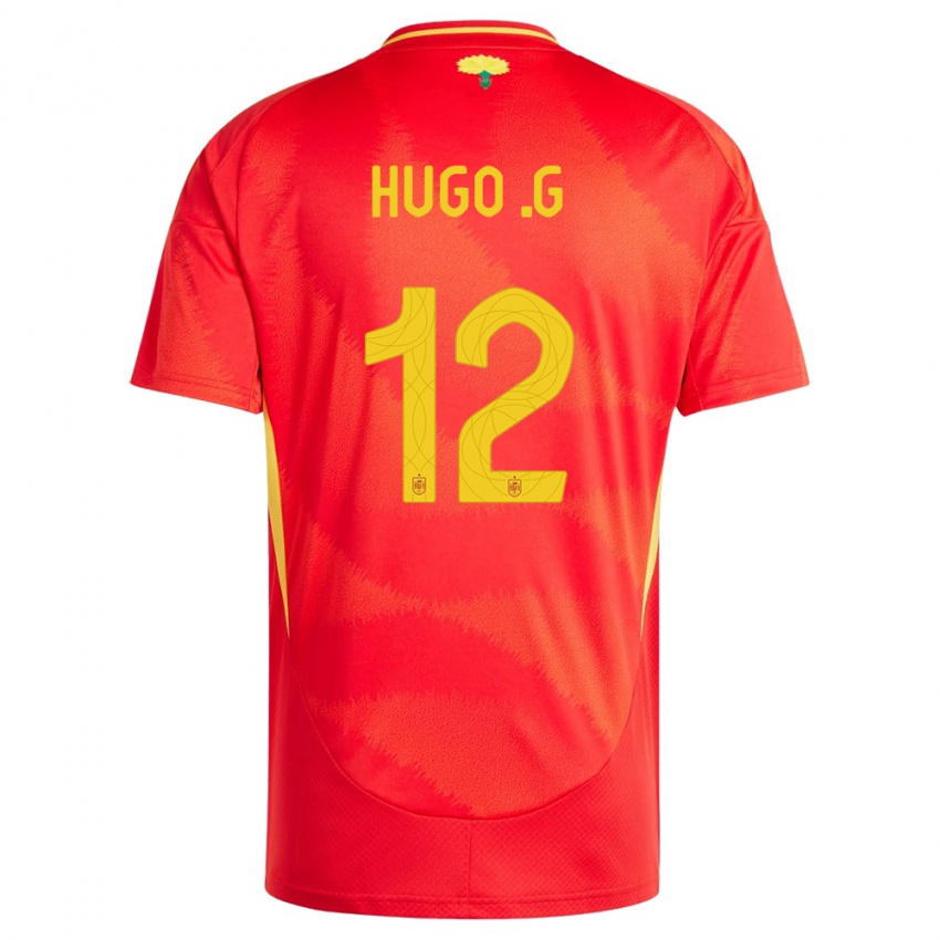 Homem Camisola Espanha Hugo Guillamon #12 Vermelho Principal 24-26 Camisa Brasil
