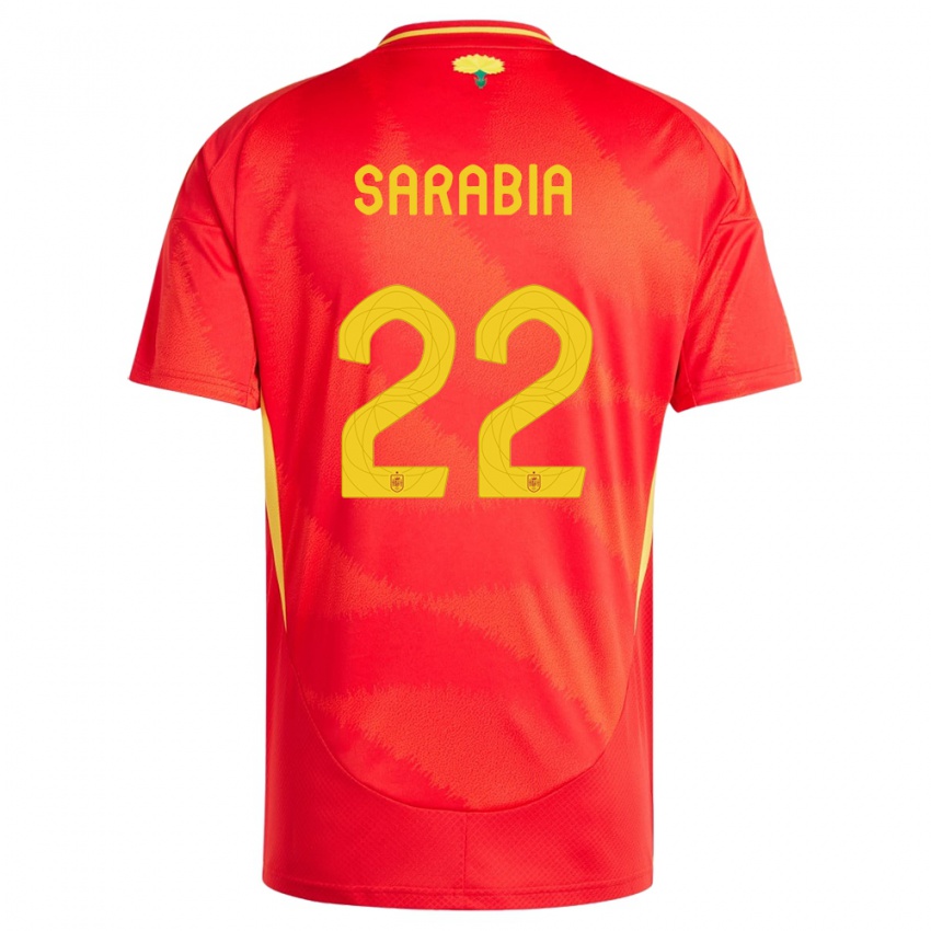 Homem Camisola Espanha Pablo Sarabia #22 Vermelho Principal 24-26 Camisa Brasil