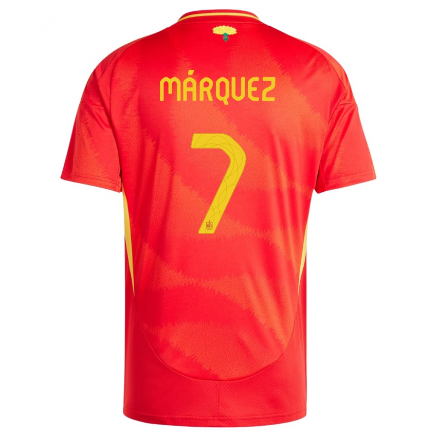 Homem Camisola Espanha Rosa Marquez #7 Vermelho Principal 24-26 Camisa Brasil