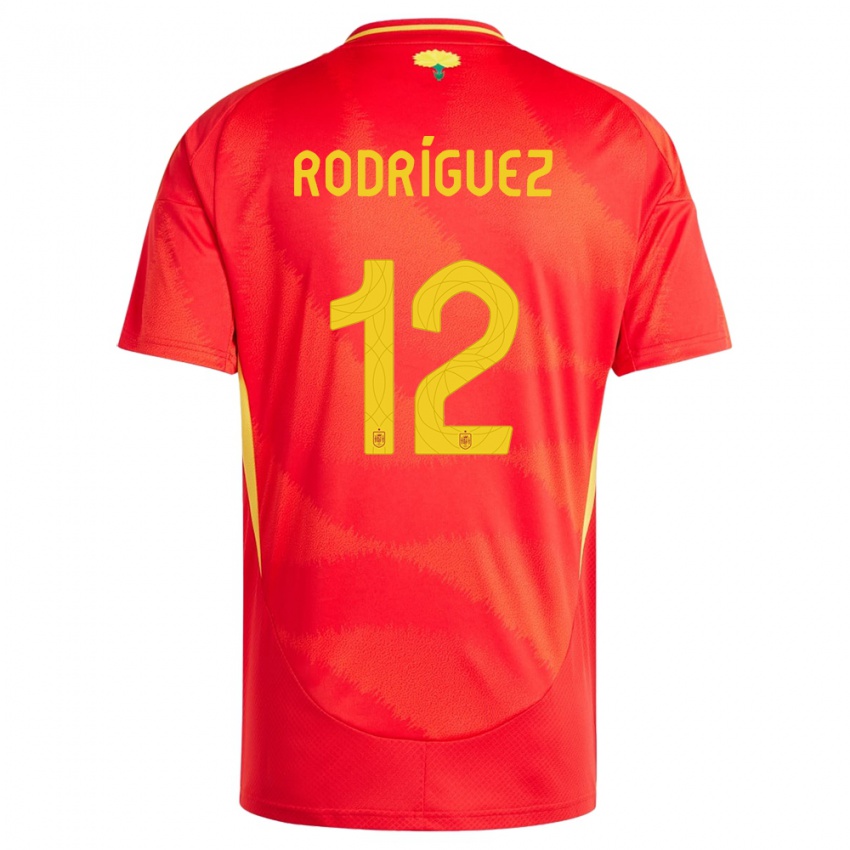 Homem Camisola Espanha Lucia Rodriguez #12 Vermelho Principal 24-26 Camisa Brasil