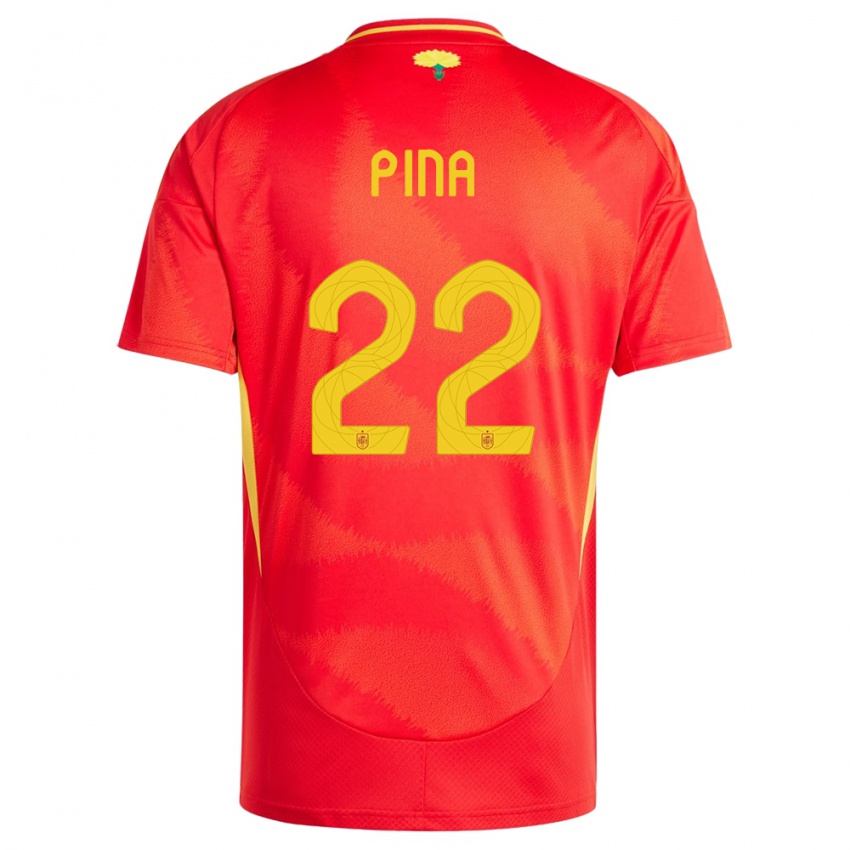 Homem Camisola Espanha Claudia Pina #22 Vermelho Principal 24-26 Camisa Brasil