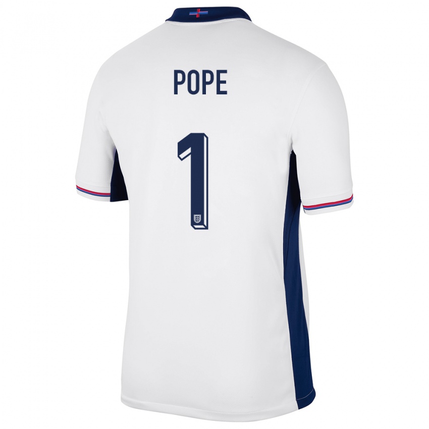 Homem Camisola Inglaterra Nick Pope #1 Branco Principal 24-26 Camisa Brasil